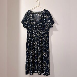 Shein 3X navy floral dress